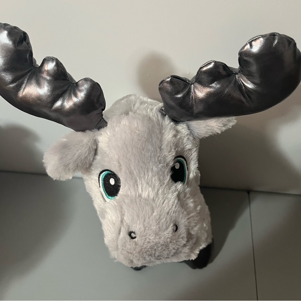 Build A Bear Gray Gust Moose Plush Animal 2018 Green Eye Silver Reindeer 14” - Picture 8 of 10